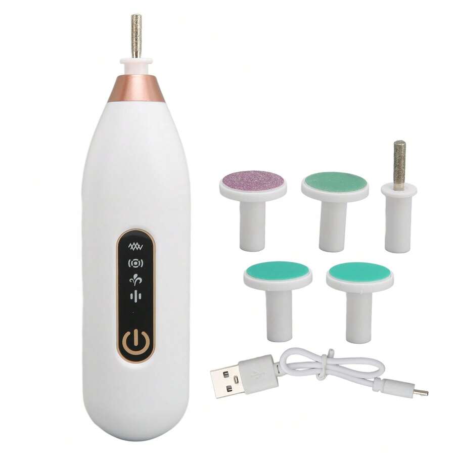 Lima eléctrica para uñas para bebés Mini lima eléctrica portátil para uñas con luz nocturna para niños y adultos Color blanco - Blanco - Ver 1