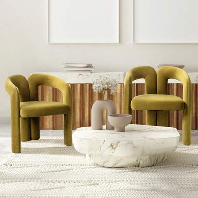 Modern Design Dining Chairs, Upholstered Decorative Chairs/Dining Chairs/Cube Chairs, Kitchen Armchairs For Living Room, Set Of 2 Pieces/Leisure Chairs