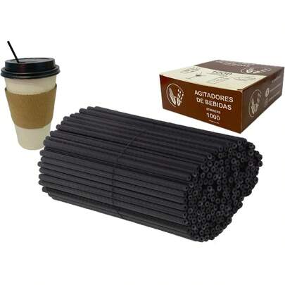 1000 Agitadores Para Bebidas de 13 cm x 0.25 cm (diámetro exterior) De Plástico Polipropileno Tierra Sana