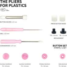 Kit de Cierres a Presión con tones a Presión, Broches de Plástico con Alicates a Presión, Kit de Cierre de tones a Presión, tones a Presión de Plástico con Alicates de