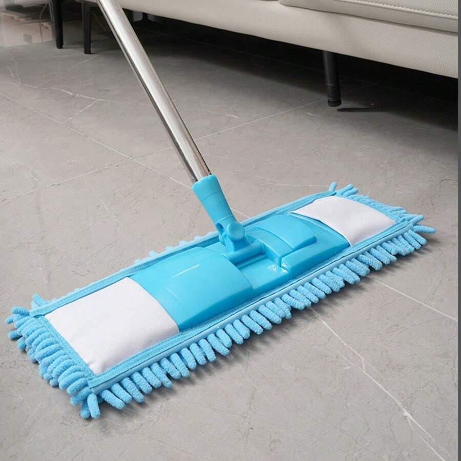 Trapeador de Microfibra Profesional - Mango Ajustable 120cm - Limpia sin Dejar Pelos - Azul - Ver 1