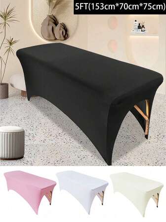 1pc 5ft Stretch Polyester Tablecloth - Wrinkle-Resistant, Washable, Elastic Fit, Suitable For Weddings, Banquets And Parties. Elegant Tableskirt, Pleated Tablecloth, Washable Velvet Tablecloth, Fashionable Outdoor Dining Table Decor, Durable Fabric, Ideal Choice For Party Organizers And Outdoor Enthusiasts.