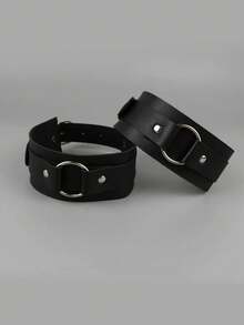 2 piezas Correas de restricción para brazos de hombre, brazaletes de cuero PU sexy, arnés de cuero de estilo punk ajustable con correas para los hombros para disfraz de club nocturno, regalo para hombres - Multicolor - Ver 8