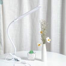 1pc White/Black LED Reading Light With Clip, USB Plug Book Light, Flexible Neck Portable Clamp Lamp For Bed Headboard,, Computers & Desk, Perfect Night Bed Light,Suitable For Halloween And Christmas. - White - View 2