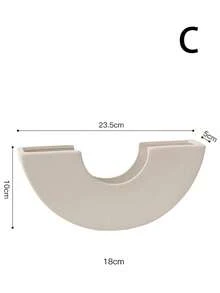 1 pieza Jarrón decorativo de cerámica con diseño geométrico, jarrón decorativo de cerámica minimalista nórdica, adecuado para decoración de mesa central de hogar de moda moderna, decoración de dormitorio estética, jarrón moderno, jarrón bohemio, jarrón redondo, jarrón donut, jarrón neutro para decoración del hogar