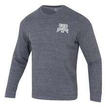 Under Armour Men's Rival Terry Graphic Crew Sweatshirt, Grey, Loose Fit, Soft, Athletic Training Pullover 1379764-012 - Grey - View 1