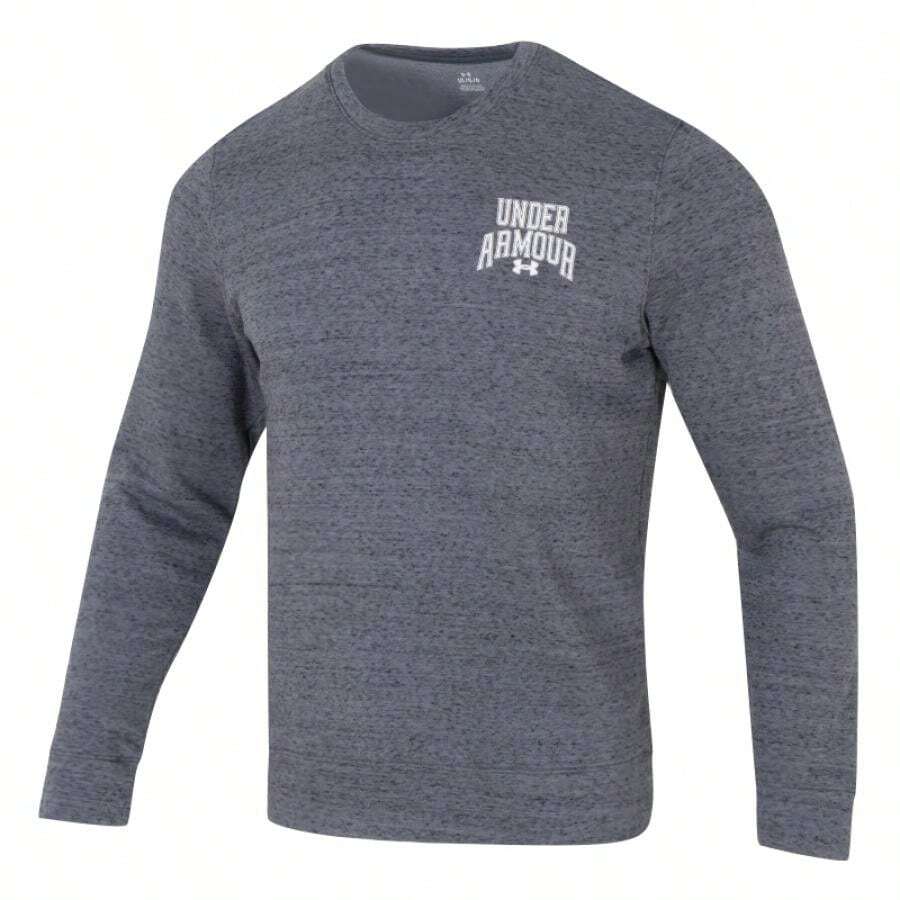 Under Armour Men's Rival Terry Graphic Crew Sweatshirt, Grey, Loose Fit, Soft, Athletic Training Pullover 1379764-012 - Grey - View 1