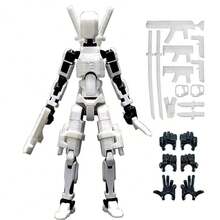 T13 活动人偶带大量配件，3D 打印多关节 Titan13 人偶，金色假人 13 桌面装饰玩具，（组装完成）