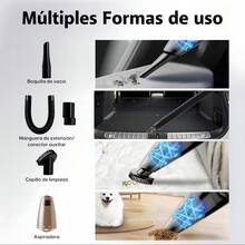 Aspiradora De Mano Portátil Inalambrica Para Auto Y Hogar - Negro - Ver 4