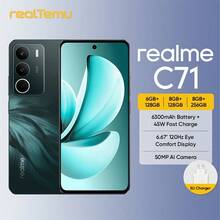 Realme C71 智能手机，6GB+128GB，全球版，6300mAh 电池，45W 快充，纤薄设计，脉冲光效，防震，120Hz 爱眼显示屏，充满电后可畅玩 9 小时以上 (R1) - 綠色 - 查看 11