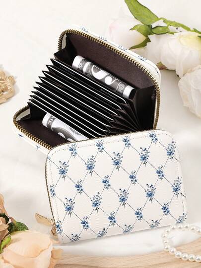 New Small Floral Women's Printed Wallet, Simple Credit Card Holder With Multiple Card Slots, Multifunctional Large Capacity Women's Wallet Handbag,Fashion,Modern,Business,For Anniversary,For Christmas,On Valentine Day,For Birthday Gift,For Gift,For Lover For Women,For Girls,For Lady,For Female,Bag School Supplies For School Dorm Room & Back To School