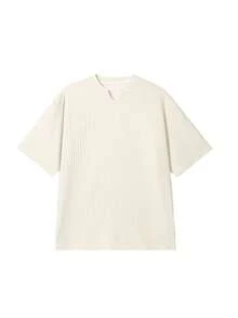 1pc Men's V-Neck Short Sleeve T-Shirt, Lightweight Breathable Fabric, Suitable For Summer, Pill-Resistant, Non-Deforming, Casual Style, Machine Washable, Suitable For Daily Commute And Outdoor Activities - Apricot - View 6