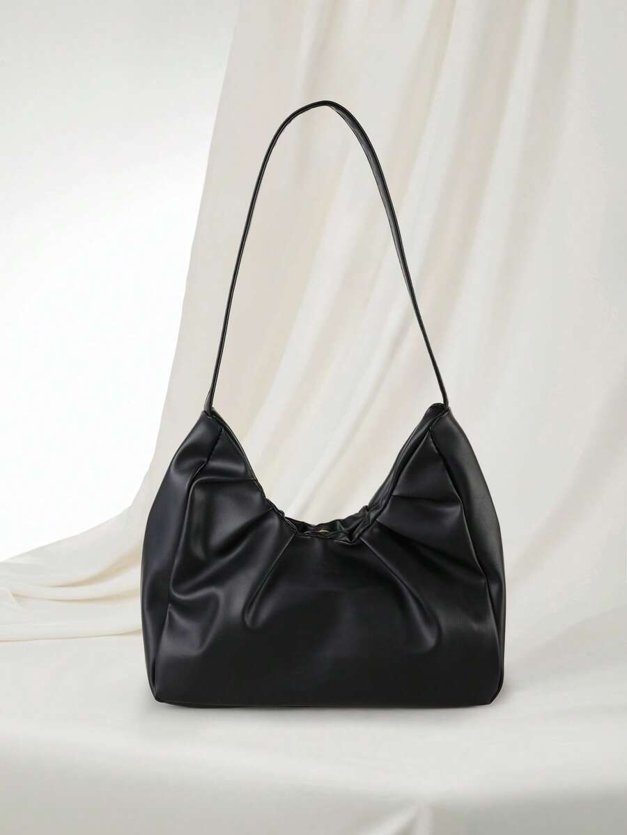 Clariva Elegant Fashion Shoulder Bag, New Spring/Autumn Solid Color Pleated Fresh Handbag With Underarm Feel Christmas Gifts