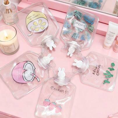 Transparent Hot Water Bag, Filled With Water, Warm In Winter, Small Size Cartoon Portable Hot Pack