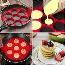 This Silicone Pancake Mold Can Be Used To Make Fried Eggs, Pancakes, Chocolates, Etc. The Mold Shapes Include Heart, Square, Plum Blossom, And Round. It Is Heat-Resistant, Easy To Clean, Long-Lasting, Durable And To Use. - Multicolor - View 11