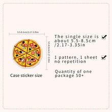 50pcs Food Pizza Snack Dessert Cute Aesthetics Stickers Ins Funny Love Doodle Cartoon Art Cool Deacls Pack Halloween Christmas Decoration Adults Suitcase Bottle DIY Laptop Skateboard Luggage Party Gift