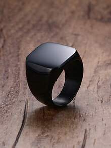 1 Piece Personalized Stainless Steel Ring, Laser Engraved Photo Text Black Gold Silver, Fashion, Vintage, Simple, Unisex, Casual, Cute, Customized, Personalized, Unique, Ideal Gift For Him, Ideal Gift For Her, Boyfriend, Dad, Family, Friends, Anniversary, Birthday, Graduation, Prom, Party - Style - View 14