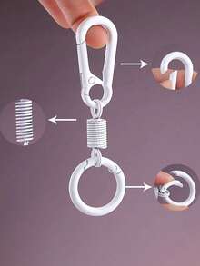 Double-Ended Open Carabiner, Climbing Spring Keychain, Small Self-Locking Keychain, Creative Spring Hook Keychain, Outdoor Camping And Hiking Accessories, Available In Three Colors, Safety Belt Buckle, Diy Accessory, Painted Carabiner Aluminum Alloy Jewelry Accessory, Backpack Keychain Pendant