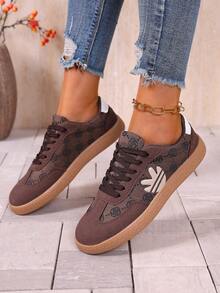 Color Block Sneakers - Color Block Casual Sneakers - Lace-Up, Lightweight, Soft Sole - Walking, Skating, Daily Wear - Women's - Comfortable, Fashionable, Versatile - Step Into Style And Comfort