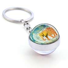 1PC Vintage Elephant Themed Glass Sphere Keychain, Multiple Elephant Design Options With Metal Key Ring, Unique Animal-Inspired Accessory For Elephant Lovers As A Gift Or Daily Use - Silver - View 12