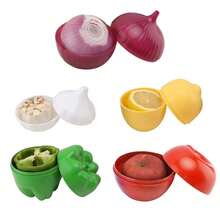 1pc Set Onion Food Savers - Multipurpose Plastic Storage Containers, Freezer Friendly, Flip Top, Hand Wash, No Electricity Needed - Fruit & Vegetable Shaped Kitchen Preservation Boxes - Multicolor - View 9