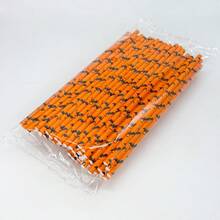 100 قطعة/عبوة قش ورقي بتصميم موضوع هالوين ب- 9 أنماط مختلفة 6*197 مم | قرع، أشباح، خفافيش، هيكل عظمي، تصميم نمط مخيف، مناسب لحفلات هالوين وأعياد الميلاد، ديكور عملي، ديكور أشباح هالوين، قش ورقي إبداعي للعصائر والكوكتيلات