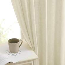 Sheer Curtains 84 Inches Long, White Curtains Living Room 2 Panels Set, Linen Curtains Window Privacy With Filtering (W52 X L84 Inch, Linen), Home Decor - 自然的 - 查看 2