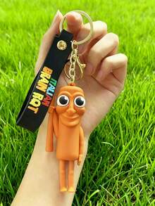 1pc Wooden Stick Figure Shanhaijing Keychain, Creative Gag Car Pendant, 3D Abstract Accessory, Niche Design Bag Charm, National Style Gift Bag Charms Car Accessories Teacher Friend Sister Gift Ideas