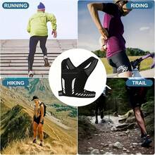 Lightweight Running Vest, Running Reflective Vest For Men And Women, Comfortable Running Chest Pack For Jogging, Running Vest For Women And Men, Breathable Sports Vest For Running, Ideal For Outdoor Activities And Nighttime Running - 黑色 - 查看 6