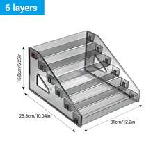 3-7 Tier Multi-Layer Acrylic Card Display Stepped Design Clear Shelves For Trading Cards Badges Card Collectible Storage - 淺灰色 - 查看 15