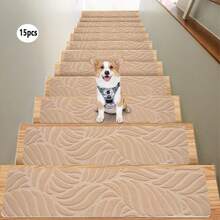 1/7/15 szt. antypoślizgowa mata na schody z samoprzylepnym spodem, antypoślizgowa mata na schody, dywan, schody, dywan, stopnie, antypoślizgowy klej, zmywalna i wielokrotnego użytku, dla osób starszych i zwierząt domowych, dekoracyjne nakładki na schody na każdą porę roku, zimowe ocieplające maty na schody, zapobiegające poślizgowi zwierząt domowych i osób starszych, dekoracyjne wymiary schodów: 20*76 cm / 7,9*29,9 cala - 55*19 cm / 21,65*7,5 cala