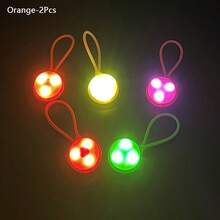 2个装背包挂灯，硅胶材质，小型警示LED灯，适用于夜间迷你LED跑步灯、手电筒，可用于露营、徒步旅行和背包照明。