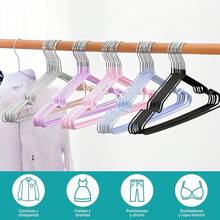 30 PCS Ganchos Estándar, Ganchos para Ropa, Ganchos para Ropa de Acero Inoxidable, 42cm Diseño Antideslizante, Se Adapta a Abrigos,Chaquetas,Camisas, Pantalones y Vestidos para Ahorrar Espacio - Negro - Ver 8