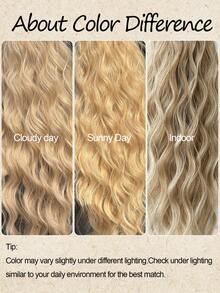 22-24 Inch Golden Long Wavy Synthetic Ponytail Hair Extension, Heat Resistant Fiber, Claw Clip Design, Suitable For Women And Girls Daily Use - Multicolor - View 7