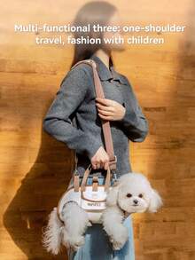 Horizontal Dog Outdoor Backpack | Essential For Raising Small Dogs, Veterinarian Recommended Spine-Protecting Design, 4 Carrying Methods, Sandwich Sponge Layer Shock Absorption, Detachable Padded Shoulder Straps For Long-Lasting Comfort, One-Piece Wear-Free Adaptation, Breathable Mesh + Adjustable Buckles, Suitable For Various Dog Breeds - Multicolor - View 7
