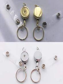 Easy-To-Pull Retractable Buckle Metal Easy-To-Pull Key Chain Anti-Lost Cable Retractable Lanyard - Multicolor - View 3