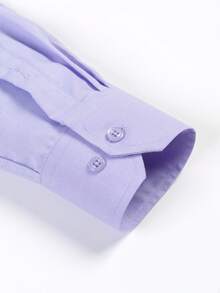 Rand paul Men's Slim Fit Long Sleeve Dress Shirt By Mitong, No Elastane, Elegant And Wrinkle-Resistant, 40% Cotton + 60% Polyester - 淡紫色 - 查看 4