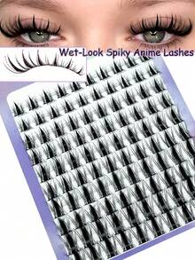 10排/100片 C型卷翘俏皮仙女假睫毛簇，8-18mm卡通假睫毛簇，C型卷翘宽跨度，DIY睫毛嫁接，湿润外卷动漫假睫毛，单片假睫毛簇，0.05mm超薄隐形睫毛带，假睫毛簇，睫毛簇，单片假睫毛，假睫毛 - 黑色 - 查看 8