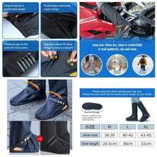 Cubrezapatos Impermeable, Cubierta del Zapato con Bandas Reflectantes para Hombres Mujeres, Protector de Zapatos Reutilizable para Motocicleta y Ciclismo con Suela Antideslizante - SG - Ver 1