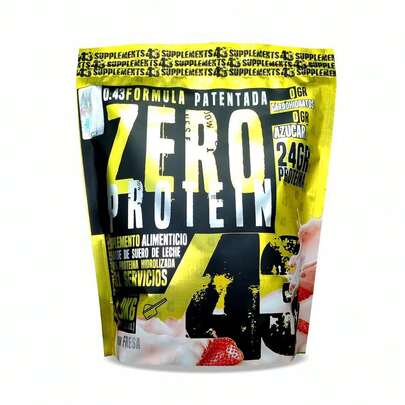  43 Proteina Zero Hidrolizada 1 kg Fresa 43 Supplements Proteína Hidrolizada Sabor Fresa Nutrición Deportiva Suplemento Alimenticio Fitness Rendimiento
