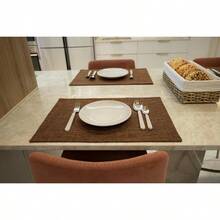 Placemat Set-Washable Place Mats For Parties Elegant Table Mats For Kitchen Table Set Of 4 Dining Table Placemats Heat-Resistant Cloth Placemats For Indoor And Outdoor 13x19-Brown - Brown - View 2