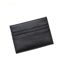 Ultra-Thin RFID Blocking Wallet - Ultra-Thin Credit Card Holder With Front Pocket, Genuine Leather Texture, Minimalist Design, Suitable For Men And Women - Perfect Gift For Halloween, Christmas, Daily Use - Compact Card Protector, Travel Accessory - Black - View 6