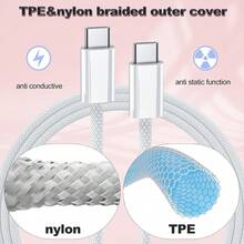 35W PD Fast Charging Cable 3.3ft/100cm High-Efficiency Data Transfer Charging Cord Compatible With IPhone 17/17 Pro Max/17 Pro/17/Air/16/15, And More - Grey - View 5