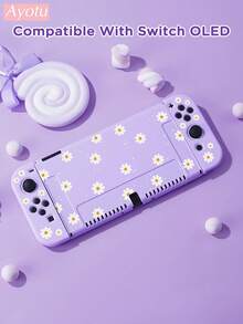 Flower Pattern Case Compatible With Switch,Can Be Installed In The Dock Without Removing The Protective Case - Multicolor - View 2