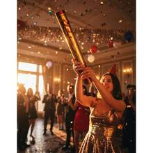 5pz Celebración fácil Tubo de confeti explosivo Decoración de fiestas Cumpleaños/Boda/Jóvenes divertidos - Dorado - Ver 1