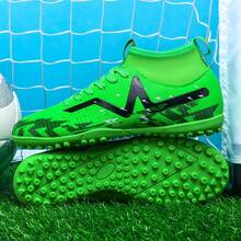 1 Pair Unisex Football/Soccer Shoes, Studded Cleats For Adults, Students, Teenagers, Suitable For Artificial Turf, Hard Ground, Indoor Training, Outdoor Pitch, Women's Professional Sports Shoes, Lace-Up, Non-Slip, Durable Rubber Sole, Lightweight, High-Performance, Anti-Slip Design, High-Top Professional Football Boots, Factory Direct , Women's Soccer Shoes