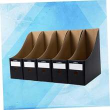 MAGICLULU 5 Piezas Estantes De Archivos Para Escritorio Carpetas Negras Organizador De Escritorio Porta Documentos De Escritorio Porta Revistas Soporte De Almaceento De Archivos - albaricoque - Ver 5
