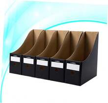 MAGICLULU 5 Piezas Estantes De Archivos Para Escritorio Carpetas Negras Organizador De Escritorio Porta Documentos De Escritorio Porta Revistas Soporte De Almaceento De Archivos - albaricoque - Ver 8
