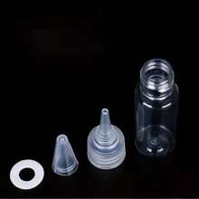 1/2/3/4/5个透明塑料尖口瓶，10/50/100毫升液体灌装瓶，爽肤水灌装滴管瓶，颜料挤压瓶，药品挤压瓶，旅行灌装瓶，透明塑料迷你空瓶，带尖口挤压滴管瓶，防漏旅行瓶套装，便携式可重复灌装挤压容器，适用于洗发水、乳液、洗漱用品旅行瓶套装，可重复灌装挤压容器，挤压瓶空液体分配器，尖口容器，适用于化妆品和洗漱用品 - 白色 - 查看 6