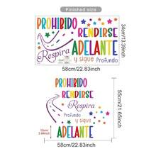 1 pieza Adhesivo de pared motivacional de dibujos animados, adecuado para la habitación de los niños, decoración de la guardería - Multicolor-G - Ver 4